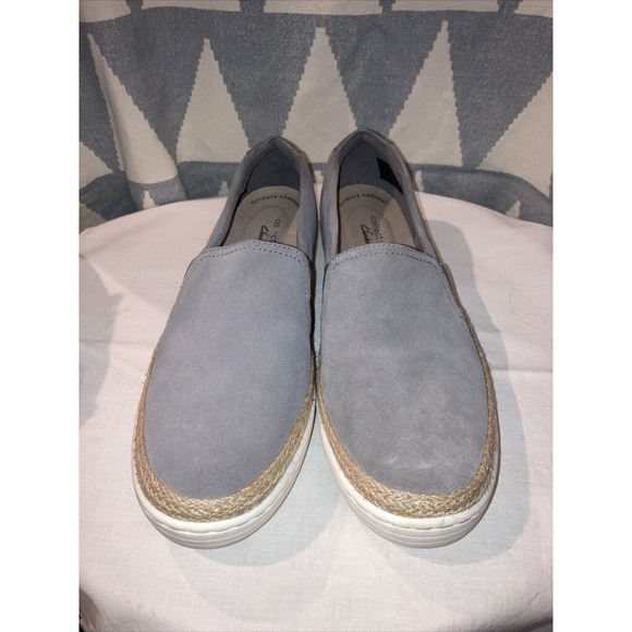 Clarks Shoes - NEW Clarks Womens Size 10M Marie Sail Gray Suede Loafer Leather Shoes Casual